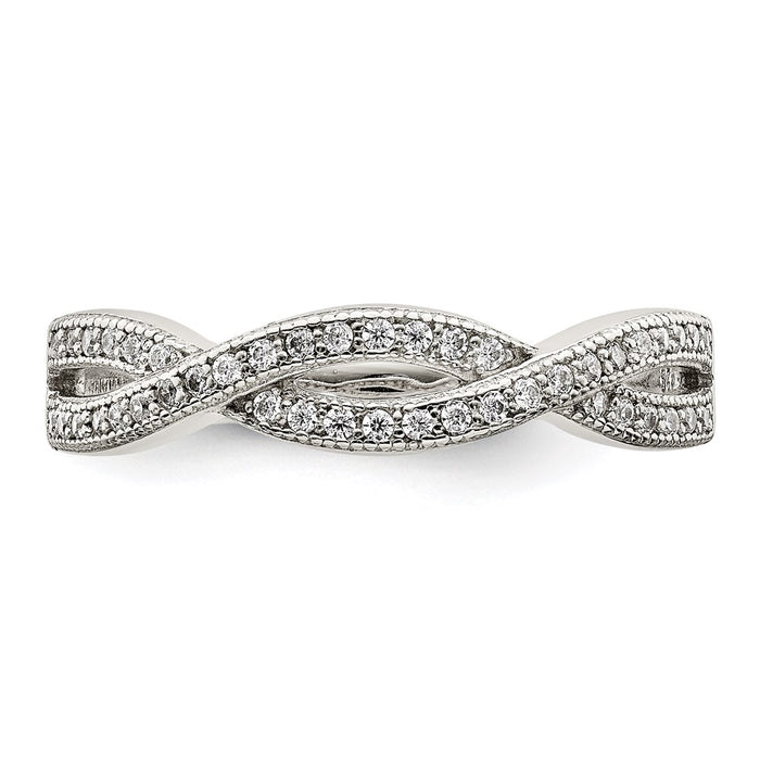 Buy Stylish Rhodium-Plated Sterling Silver Ring with Cubic Zirconia - Affordable Luxury-4
