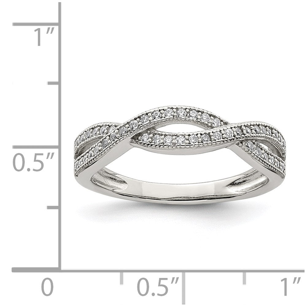 Exclusive Rhodium-Plated Sterling Silver CZ Ring - Stylish & Affordable Design
