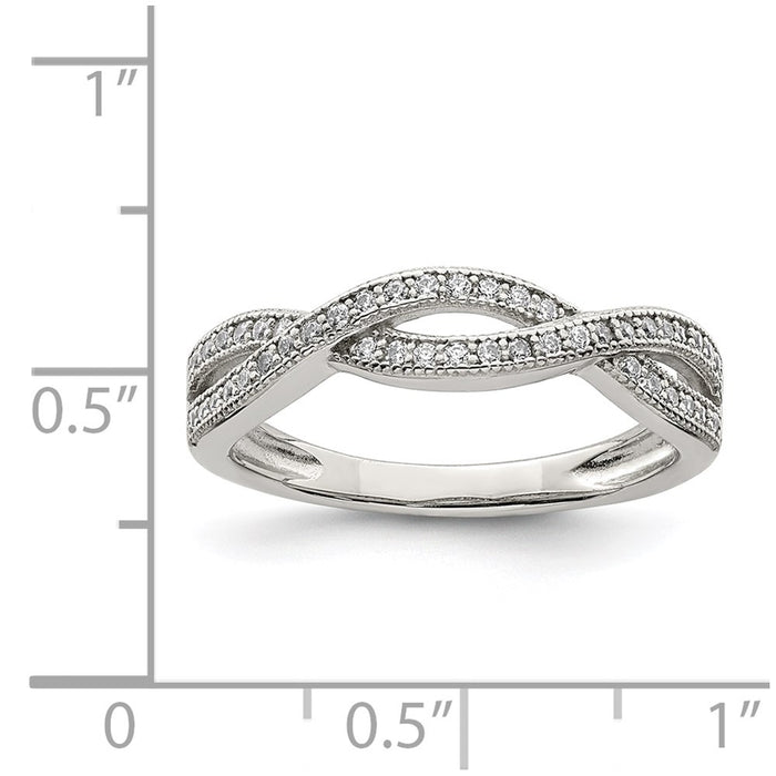 Exclusive Rhodium-Plated Sterling Silver CZ Ring - Stylish & Affordable Design-4