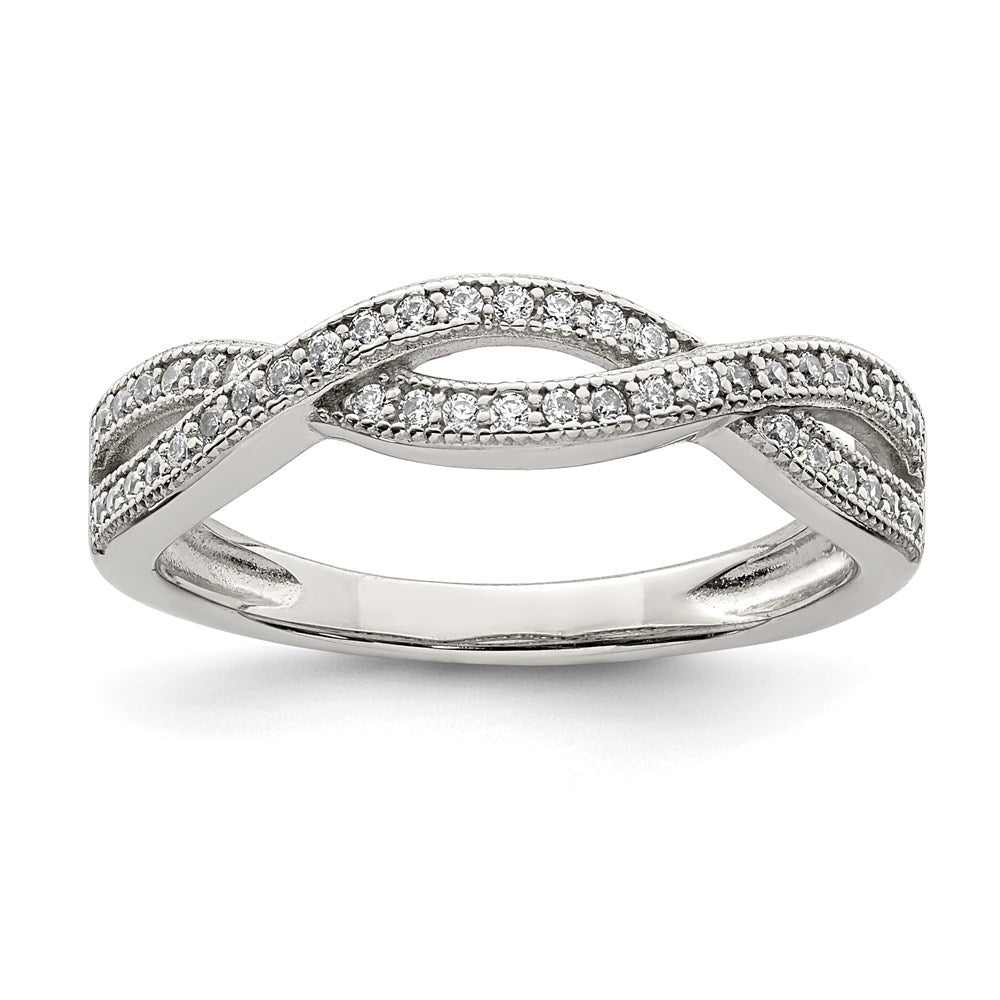 Buy Stylish Rhodium-Plated Sterling Silver Ring with Cubic Zirconia - Affordable Luxury