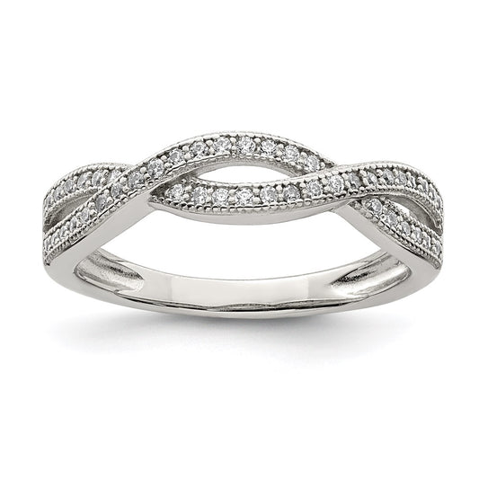 Buy Stylish Rhodium-Plated Sterling Silver Ring with Cubic Zirconia - Affordable Luxury