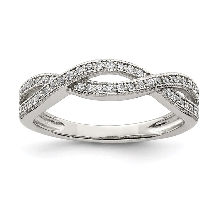 Buy Stylish Rhodium-Plated Sterling Silver Ring with Cubic Zirconia - Affordable Luxury-1