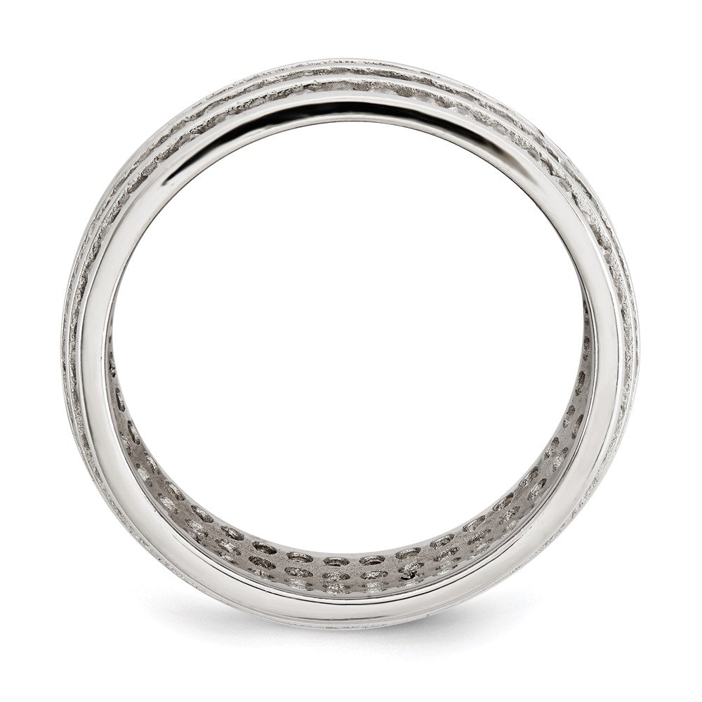 Buy Stylish Rhodium-Plated Sterling Silver 5-Row Eternity Band - Affordable Luxury