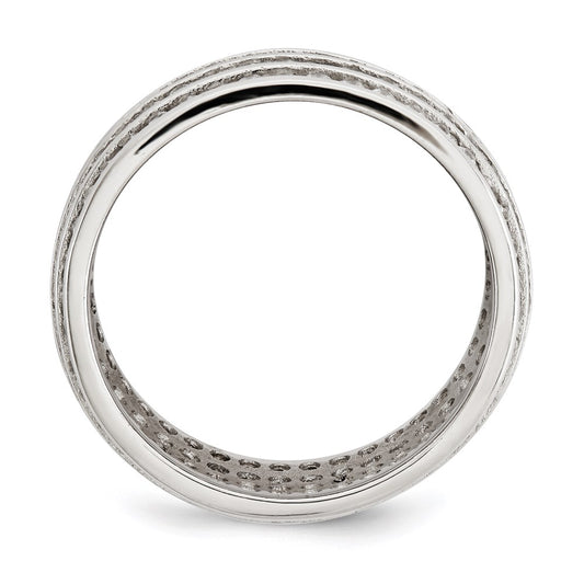 Buy Stylish Rhodium-Plated Sterling Silver 5-Row Eternity Band - Affordable Luxury