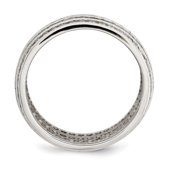 Buy Stylish Rhodium-Plated Sterling Silver 5-Row Eternity Band - Affordable Luxury-2