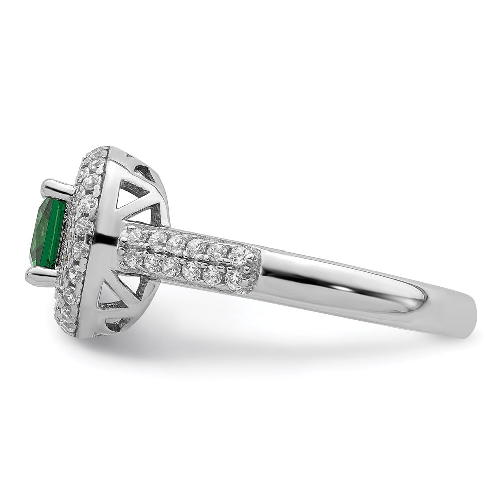 Shop Stylish Rhodium-Plated Sterling Silver Ring with 0.85ct Cubic Zirconia