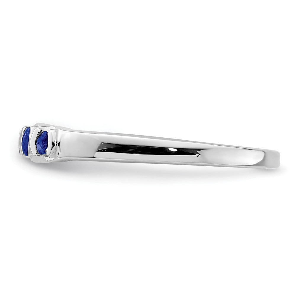 High-Quality Polished Sapphire Ring in Rhodium-Plated Sterling Silver - Stylish Value