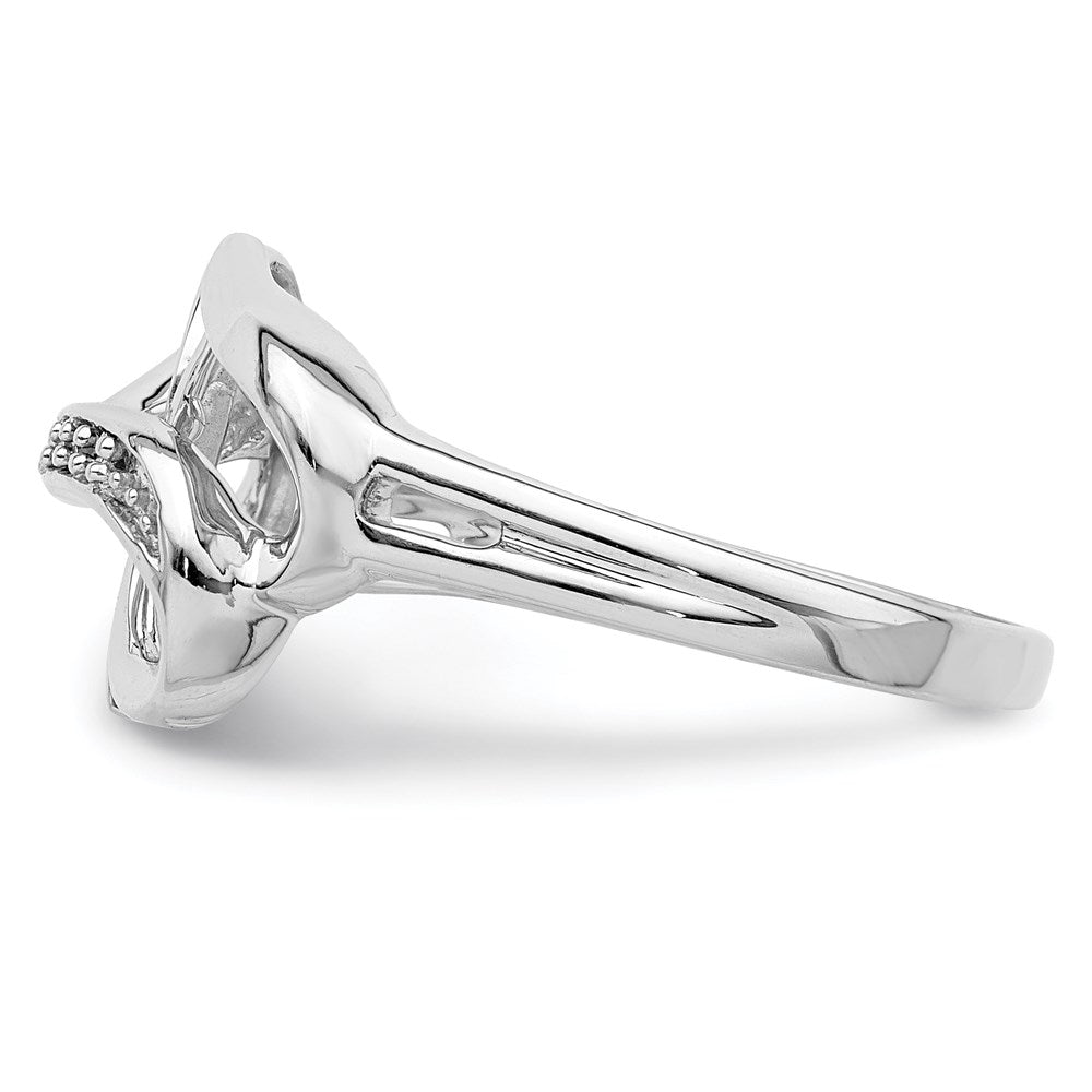 Designer Rhodium-Plated Sterling Silver Double Heart Diamond Ring | Luxury Value