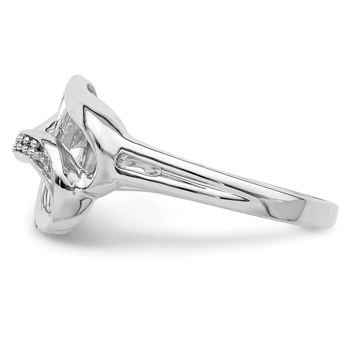 Designer Rhodium-Plated Sterling Silver Double Heart Diamond Ring | Luxury Value-3