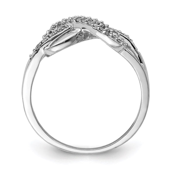 Rhodium-Plated Sterling Silver Diamond Infinity Band - 0.85mm