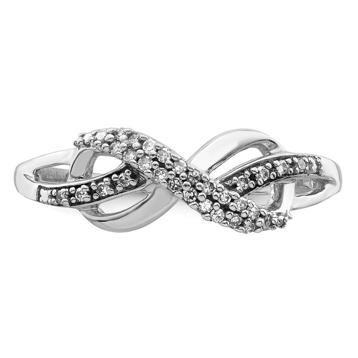 Shop Stylish Rhodium-Plated Sterling Silver Diamond Infinity Band - 14K Luxury-4