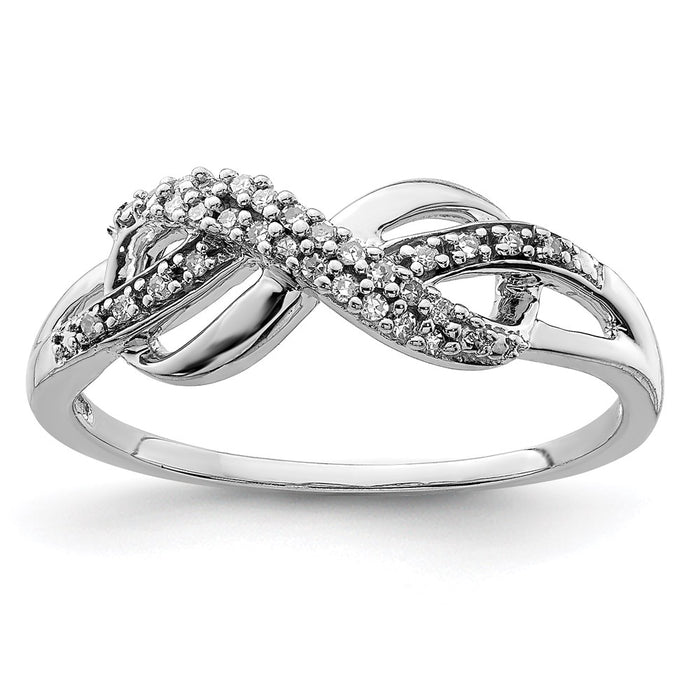 Buy Stylish Rhodium-Plated Sterling Silver Diamond Infinity Band - 14K Luxury-1
