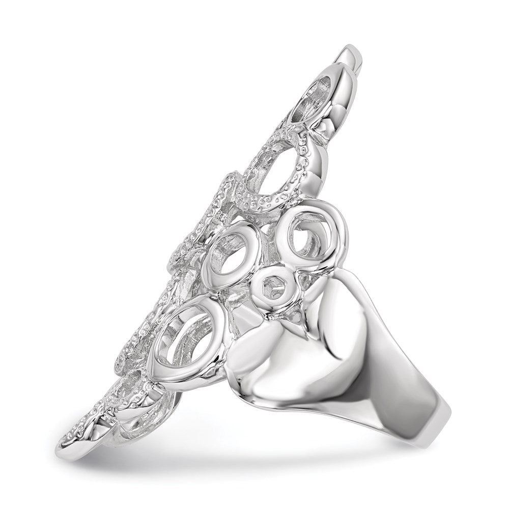 High-Quality Rhodium-Plated Sterling Silver Circle Ring - Stylish & Affordable
