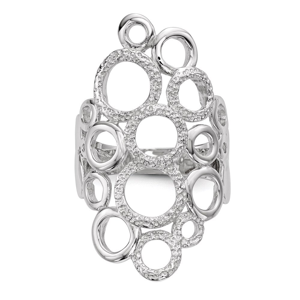 High-Quality Rhodium-Plated Sterling Silver Circle Ring - Stylish & Affordable