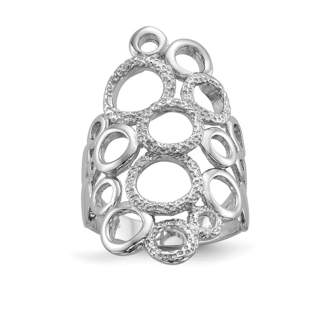 High-Quality Rhodium-Plated Sterling Silver Circle Ring - Stylish & Affordable
