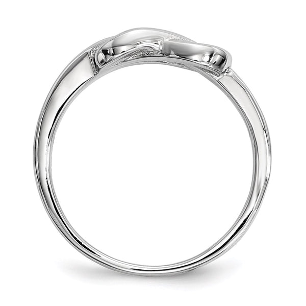Rhodium-Plated Sterling Silver Knot Ring