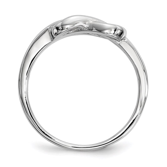 High-Quality Rhodium-Plated Sterling Silver Knot Ring - Stylish & Affordable!