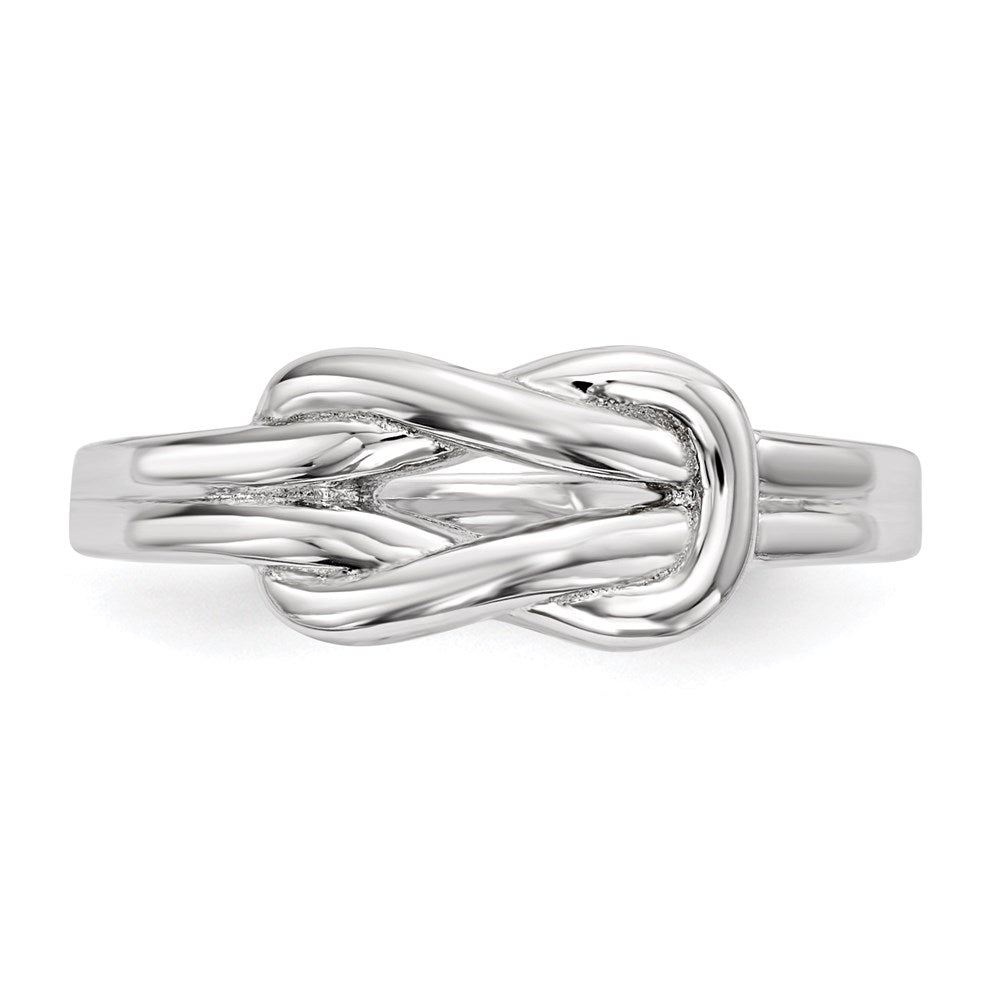 Exclusive Rhodium-Plated Sterling Silver Knot Ring - Stylish & Affordable!