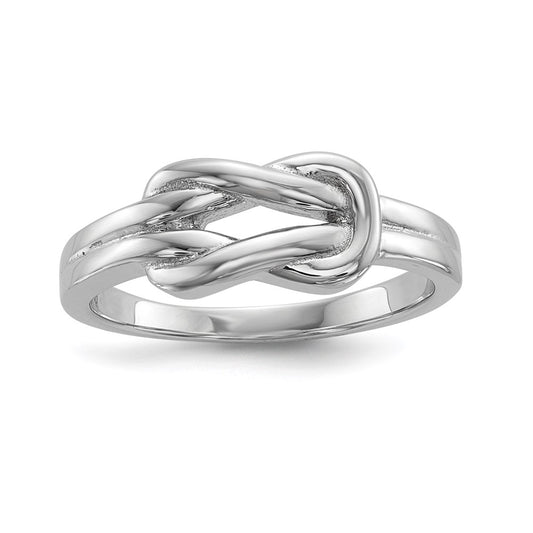 High-Quality Rhodium-Plated Sterling Silver Knot Ring - Stylish & Affordable!