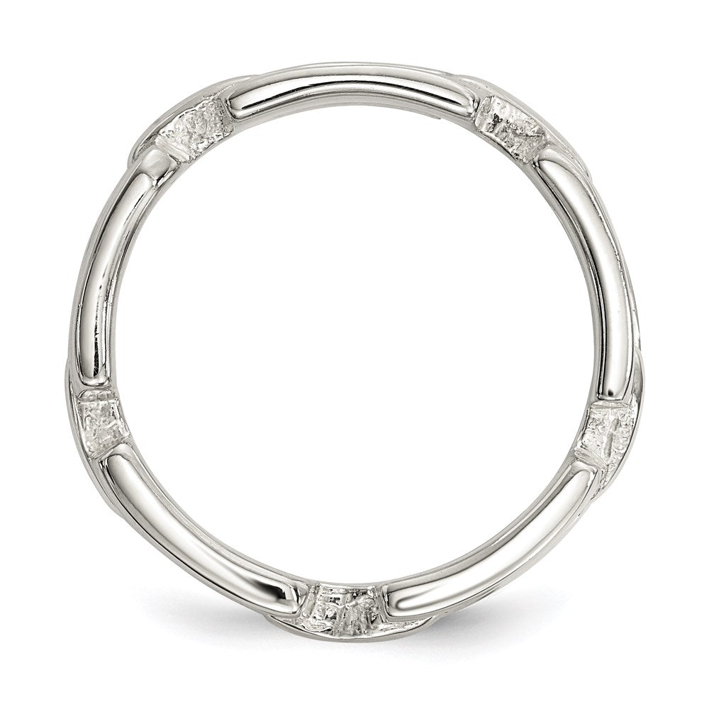 High-Quality Polished Sterling Silver Elegant Link Ring - Stylish & Affordable