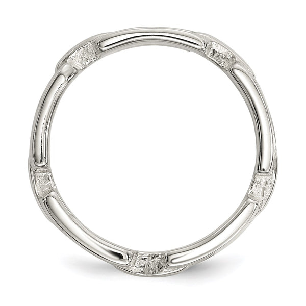 Polished Sterling Silver Elegant Link Ring