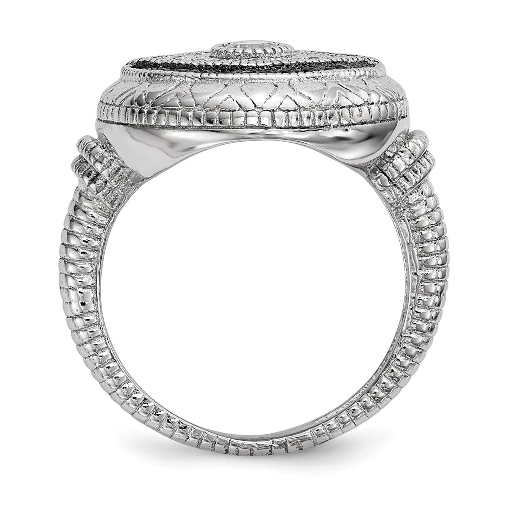 Shop Exclusive Rhodium-Plated Sterling Silver Evil Eye Ring | Stylish CZ