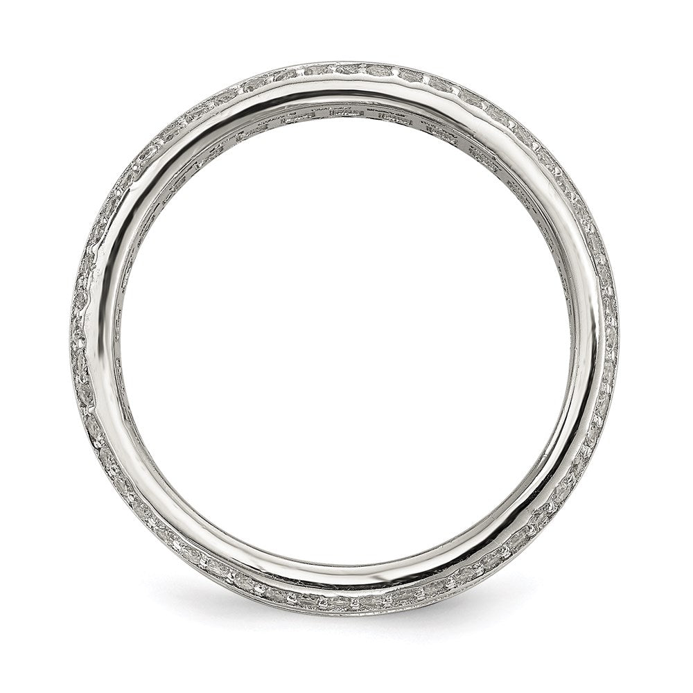 Exclusive Rhodium-Plated Sterling Silver Eternity Ring | Stylish CZ Design