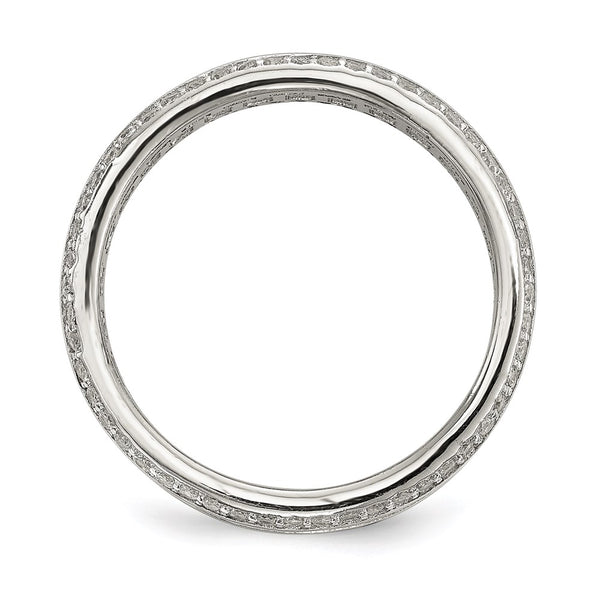 Rhodium-Plated Sterling Silver Eternity Ring - CZ