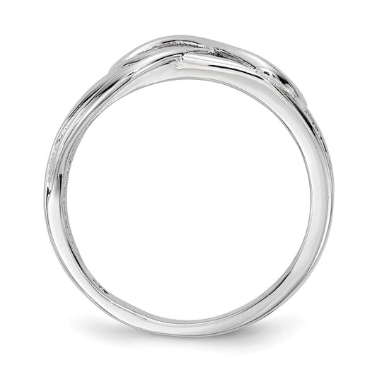 Shop Exclusive Rhodium-Plated Sterling Silver Infinity Ring - Stylish CZ Design