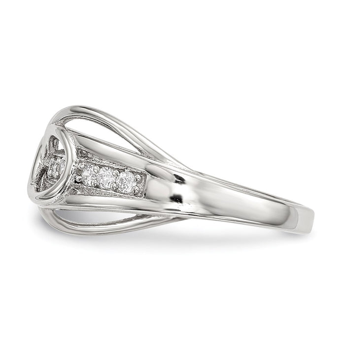 Shop Exclusive Rhodium-Plated Sterling Silver Infinity Ring - Stylish CZ Design-3