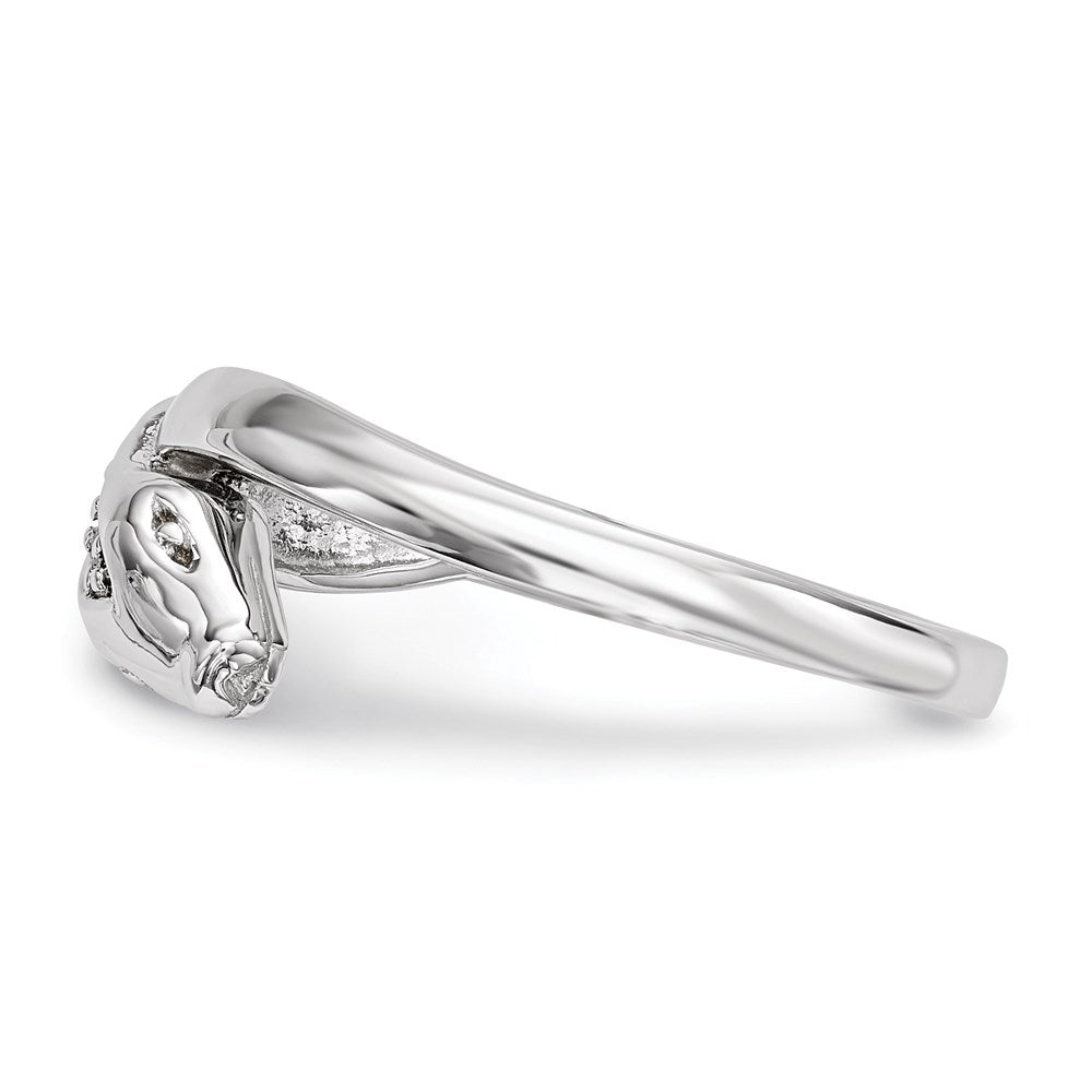 Shop Stylish Rhodium-Plated Sterling Silver CZ Snake Ring - Affordable Elegance!