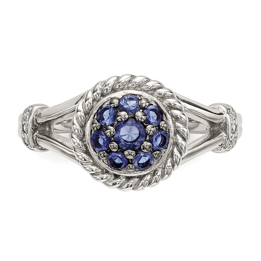 Buy Exclusive Sterling Silver Ring with Blue & White Cubic Zirconia, Stylish Design