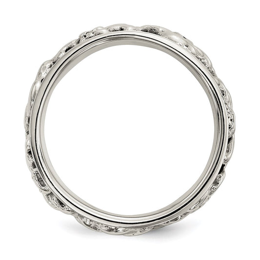 Buy Exclusive Polished Sterling Silver Spinning Skull Ring - Stylish Design!