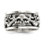 Exclusive Sterling Silver Polished Spinning Skull Ring - Stylish Antiqued Finish-1