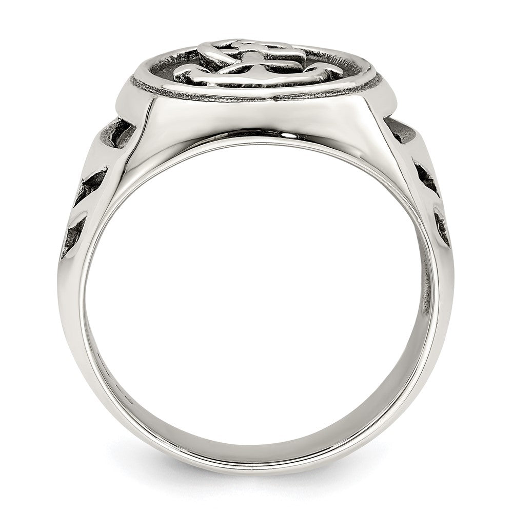 Buy Designer Antiqued Sterling Silver Anchor Ring | Stylish and Affordable
