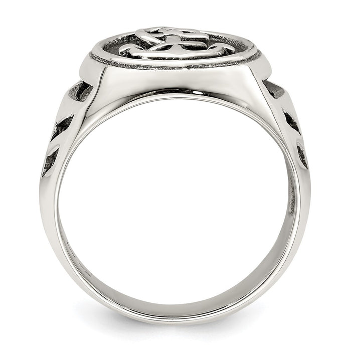 High-Quality Antiqued Sterling Silver Anchor Ring - Stylish Design at Value Price-2