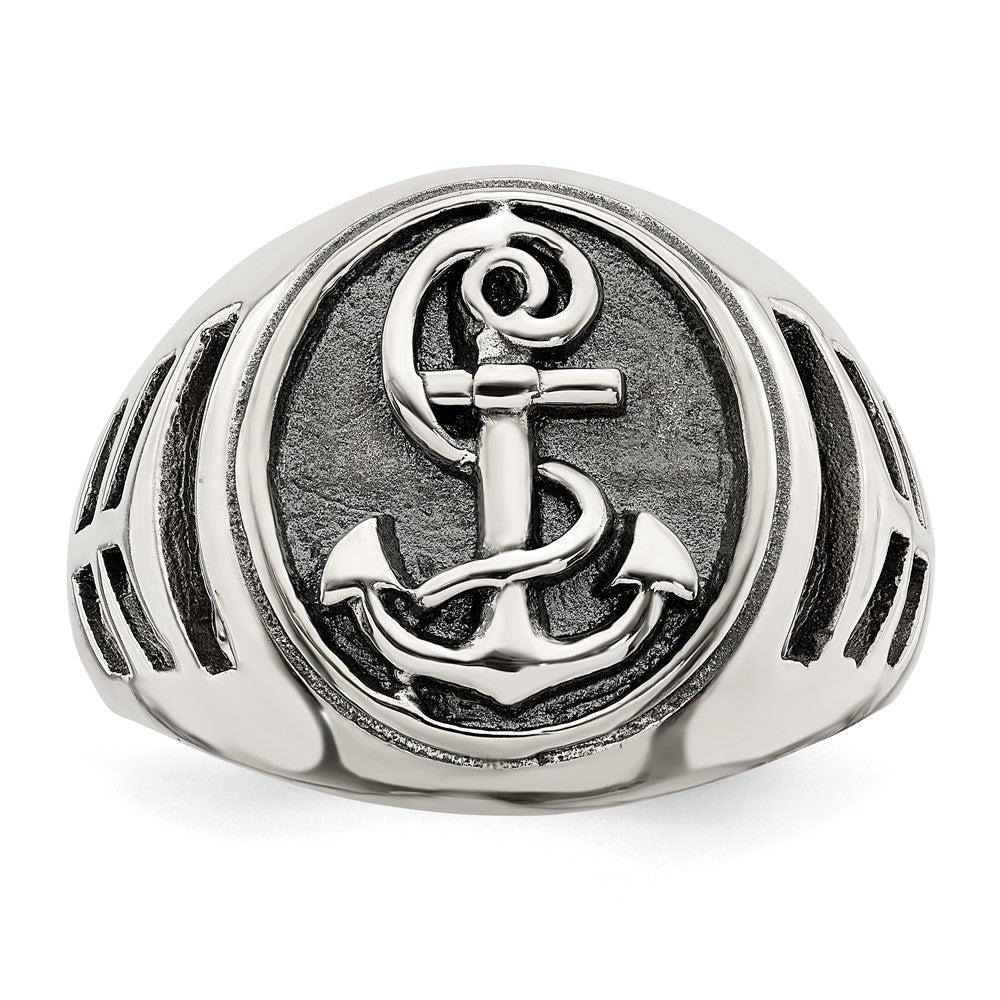 Buy Designer Antiqued Sterling Silver Anchor Ring | Stylish and Affordable