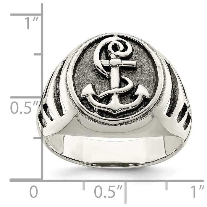 Buy Designer Antiqued Sterling Silver Anchor Ring | Stylish and Affordable-3