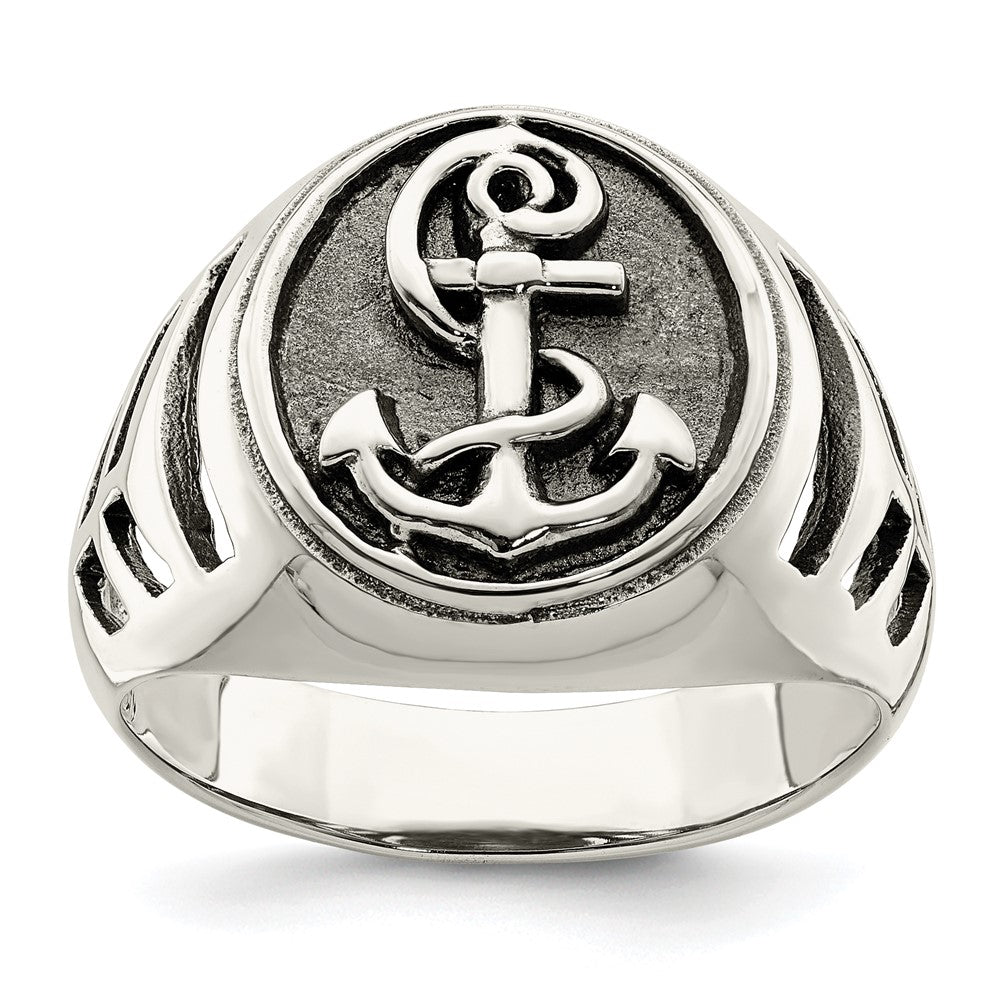 Buy Designer Antiqued Sterling Silver Anchor Ring | Stylish and Affordable