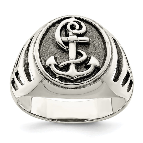 Antiqued Sterling Silver Anchor Ring