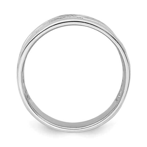 Rhodium-Plated Floral Ring in Sterling Silver