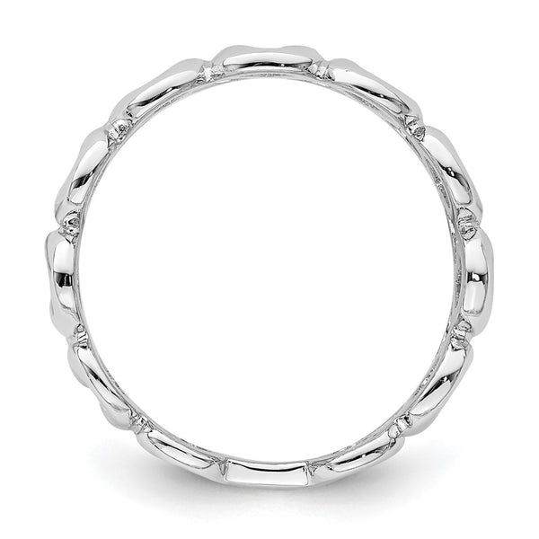 Rhodium-Plated Sterling Silver Elegant Swirls Ring