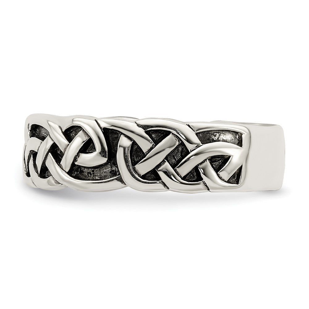 High-Quality Antiqued Celtic Knot Band in Sterling Silver - Stylish Value Piece