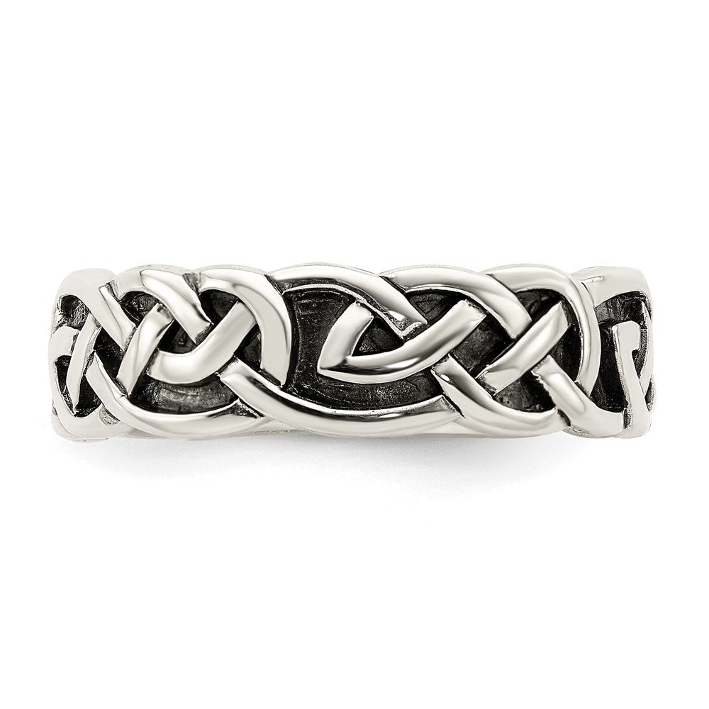 High-Quality Antiqued Celtic Knot Band in Sterling Silver - Stylish Value Piece