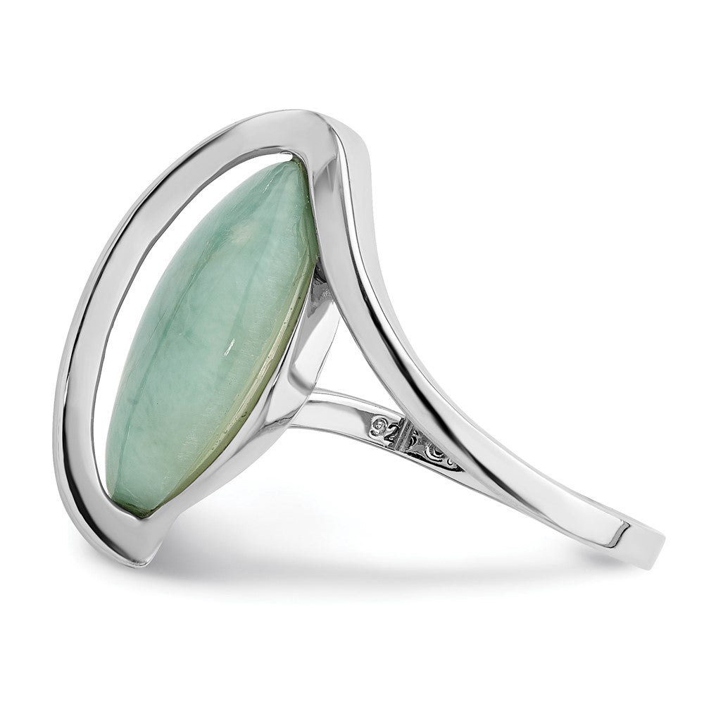 Buy Stylish Rhodium-Plated Sterling Silver Twisted Larimar Ring - Affordable Elegance