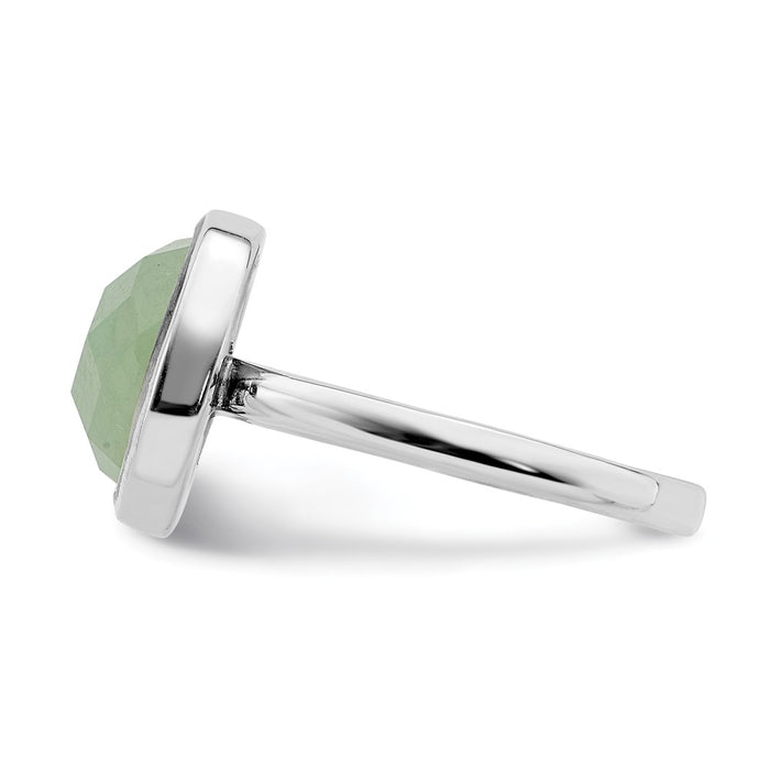 Buy Stylish Rhodium-Plated Sterling Silver Green CZ Ring - Affordable Elegance-3