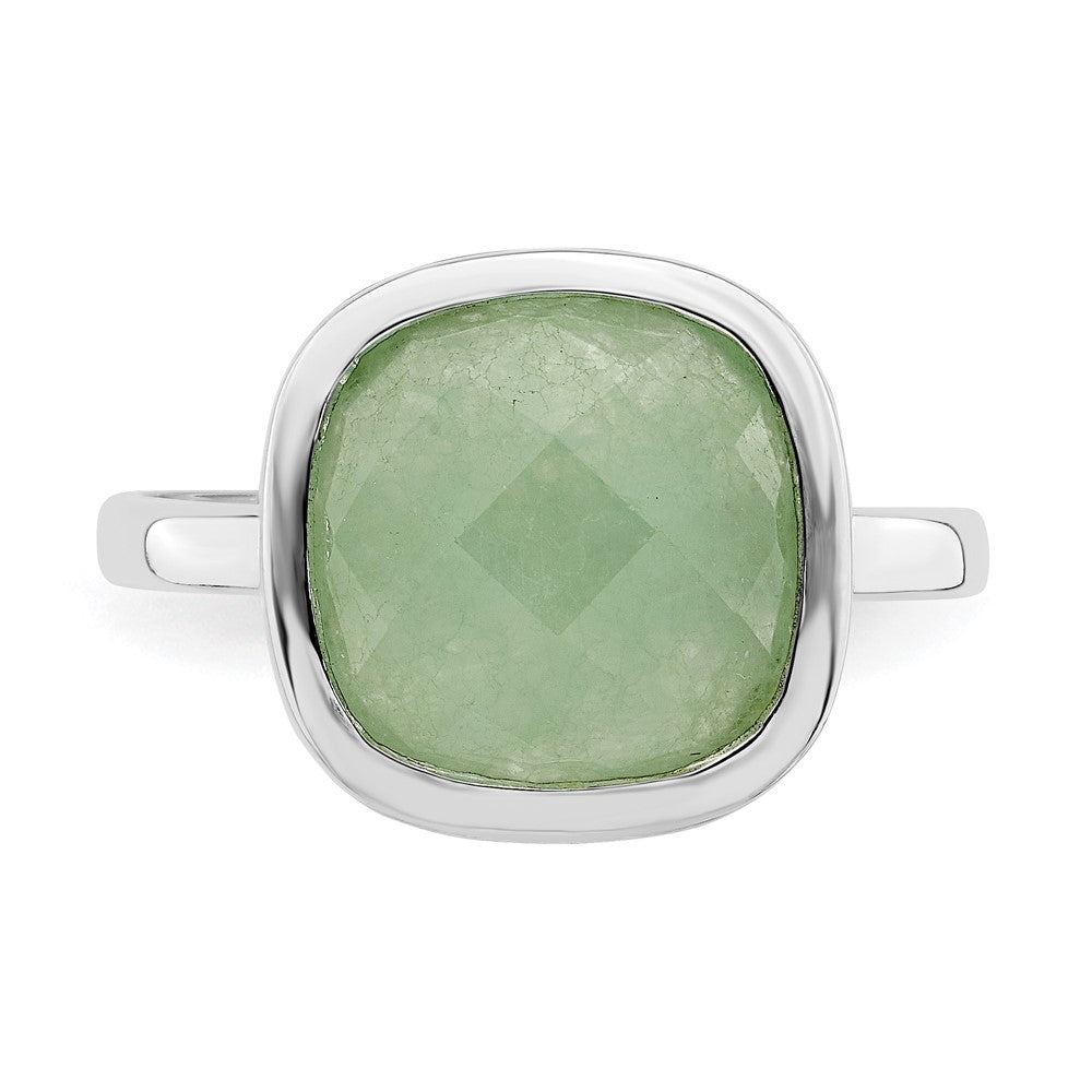 Shop Stylish Rhodium-Plated Sterling Silver Green CZ Ring - Affordable Luxury