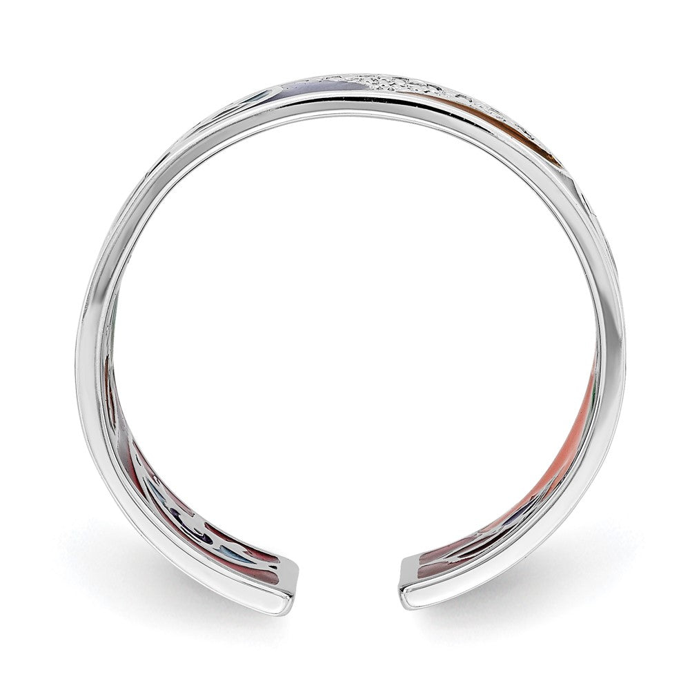 Shop Stylish Rhodium-Plated Sterling Silver Cuff Ring with CZ Accents, 7.5"