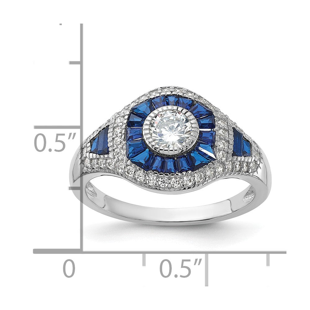 Shop Exclusive Rhodium-Plated Sterling Silver Ring with 1.5ct Blue Spinel