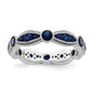 Exclusive Rhodium-Plated Sterling Silver Eternity Band with Blue Spinel - Stylish Value!-2